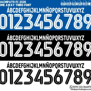 HUACHIPATO FC 2026 FONT by Sports Designss – a premium football jersey font inspired by modern kits. Perfect for creating professional soccer designs, team jerseys, and custom branding projects.