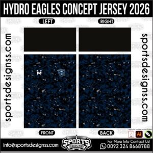 Download HYDRO EAGLES CONCEPT JERSEY. Premium sublimation football shirt design, editable AI file for custom soccer kits and printing.