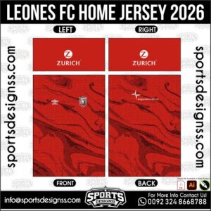 Download LEONES FC HOME JERSEY. Premium sublimation football shirt design, editable AI file for custom soccer kits and printing.