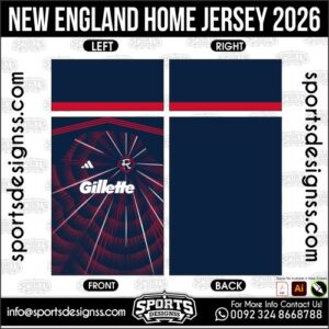 Download NEW ENGLAND HOME JERSEY. Premium sublimation football shirt design, editable AI file for custom soccer kits and printing.