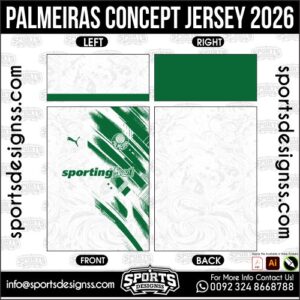 Download PALMEIRAS CONCEPT JERSEY. Premium sublimation football shirt design, editable AI file for custom soccer kits and printing.