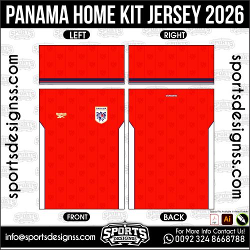 Download PANAMA HOME KIT JERSEY. Premium sublimation football shirt design, editable AI file for custom soccer kits and printing.