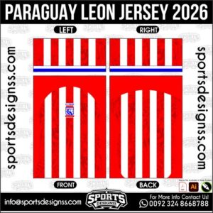 Download PARAGUAY LEON JERSEY. Premium sublimation football shirt design, editable AI file for custom soccer kits and printing.