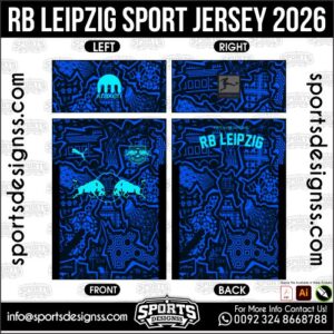 Download RB LEIPZIG SPORT JERSEY. Premium sublimation football shirt design, editable AI file for custom soccer kits and printing.