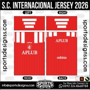Download S.C. INTERNACIONAL JERSEY. Premium sublimation football shirt design, editable AI file for custom soccer kits and printing.