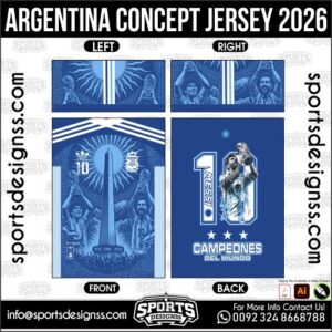 Download ARGENTINA CONCEPT JERSEY 2026. Premium sublimation football shirt design, editable AI file for custom soccer kits and printing. Professional ARGENTINA CONCEPT JERSEY 2026. This high-quality vector file is ΠΈΠ΄Π΅Π°Π»ΡΠ½ΠΎ suited for sublimation printing, custom football kits, and sportswear brands. Fully editable and ready for production.
