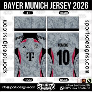 Download BAYER MUNICH JERSEY 2026. Premium sublimation football shirt design, editable AI file for custom soccer kits and printing. Professional BAYER MUNICH JERSEY 2026. This high-quality vector file is ΠΈΠ΄Π΅Π°Π»ΡΠ½ΠΎ suited for sublimation printing, custom football kits, and sportswear brands. Fully editable and ready for production.