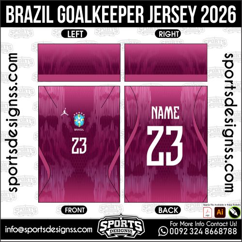 Download BRAZIL GOALKEEPER JERSEY 2026. Premium sublimation football shirt design, editable AI file for custom soccer kits and printing. Professional BRAZIL GOALKEEPER JERSEY 2026. This high-quality vector file is идеально suited for sublimation printing, custom football kits, and sportswear brands. Fully editable and ready for production.