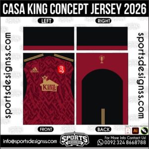 Download CASA KING CONCEPT JERSEY 2026. Premium sublimation football shirt design, editable AI file for custom soccer kits and printing. Professional CASA KING CONCEPT JERSEY 2026. This high-quality vector file is идеально suited for sublimation printing, custom football kits, and sportswear brands. Fully editable and ready for production.