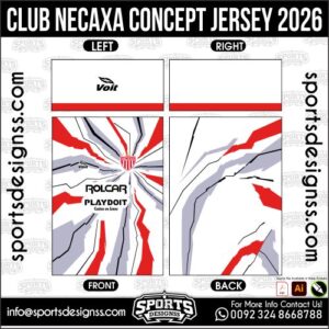 Download CLUB NECAXA CONCEPT JERSEY 2026. Premium sublimation football shirt design, editable AI file for custom soccer kits and printing. Professional CLUB NECAXA CONCEPT JERSEY 2026. This high-quality vector file is идеально suited for sublimation printing, custom football kits, and sportswear brands. Fully editable and ready for production.
