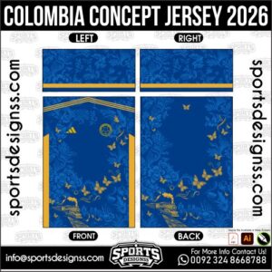 COLOMBIA CONCEPT JERSEY 2026. COLOMBIA CONCEPT JERSEY 2026, COLOMBIA CONCEPT JERSEY 2026.COLOMBIA CONCEPT JERSEY 2026, COLOMBIA CONCEPT JERSEY 2026, COLOMBIA CONCEPT JERSEY 2026 SHIRT VECTOR, NEW COLOMBIA CONCEPT JERSEY 2026 2022/23. Sublimation Football Shirt Pattern, Soccer JERSEY Printing Files, Football Shirt Ai Files, Football Shirt Vector, Football Kit Vector, Sublimation Soccer JERSEY Printing Files,