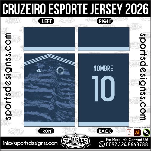 Download CRUZEIRO ESPORTE JERSEY 2026. Premium sublimation football shirt design, editable AI file for custom soccer kits and printing. Professional CRUZEIRO ESPORTE JERSEY 2026. This high-quality vector file is идеально suited for sublimation printing, custom football kits, and sportswear brands. Fully editable and ready for production.
