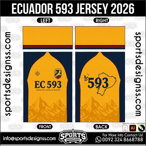 Download ECUADOR 593 JERSEY 2026. Premium sublimation football shirt design, editable AI file for custom soccer kits and printing. Professional ECUADOR 593 JERSEY 2026. This high-quality vector file is идеально suited for sublimation printing, custom football kits, and sportswear brands. Fully editable and ready for production.