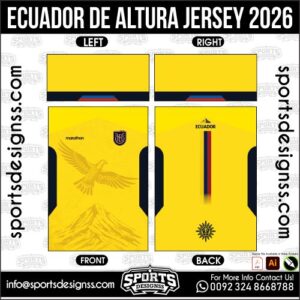 Download ECUADOR DE ALTURA JERSEY 2026. Premium sublimation football shirt design, editable AI file for custom soccer kits and printing. Professional ECUADOR DE ALTURA JERSEY 2026. This high-quality vector file is идеально suited for sublimation printing, custom football kits, and sportswear brands. Fully editable and ready for production.