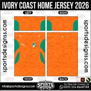 IVORY COAST HOME JERSEY 2026. IVORY COAST HOME JERSEY 2026, IVORY COAST HOME JERSEY 2026.IVORY COAST HOME JERSEY 2026, IVORY COAST HOME JERSEY 2026, IVORY COAST HOME JERSEY 2026 SHIRT VECTOR, NEW IVORY COAST HOME JERSEY 2026 2022/23. Sublimation Football Shirt Pattern, Soccer JERSEY Printing Files, Football Shirt Ai Files, Football Shirt Vector, Football Kit Vector, Sublimation Soccer JERSEY Printing Files,