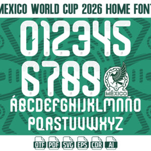 Mexico World Cup 2026 Home Jersey Font