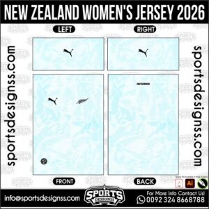 Download NEW ZEALAND WOMEN'S JERSEY 2026. Premium sublimation football shirt design, editable AI file for custom soccer kits and printing. Professional NEW ZEALAND WOMEN'S JERSEY 2026. This high-quality vector file is идеально suited for sublimation printing, custom football kits, and sportswear brands. Fully editable and ready for production.