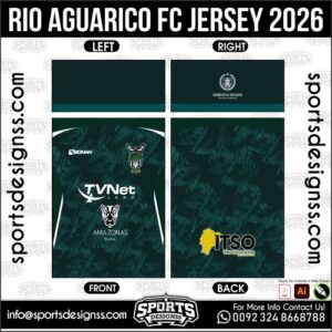 Download RIO AGUARICO FC JERSEY 2026. Premium sublimation football shirt design, editable AI file for custom soccer kits and printing. Professional RIO AGUARICO FC JERSEY 2026. This high-quality vector file is идеально suited for sublimation printing, custom football kits, and sportswear brands. Fully editable and ready for production.