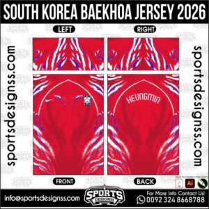Download SOUTH KOREA BAEKHOA JERSEY. Premium sublimation football shirt design, editable AI file for custom soccer kits and printing. Professional SOUTH KOREA BAEKHOA JERSEY. This high-quality vector file is ΠΈΠ΄Π΅Π°Π»ΡΠ½ΠΎ suited for sublimation printing, custom football kits, and sportswear brands. Fully editable and ready for production.