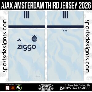 Ajax Amsterdam Third Jersey 2026 - football shirt vector for sublimation printing