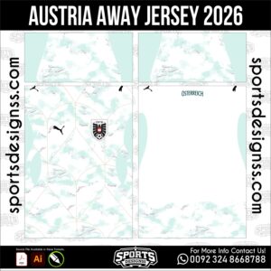 Austria Away Jersey 2026 - football shirt vector for sublimation printing