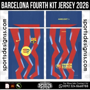 Barcelona Fourth Kit Jersey 2026 - football shirt vector for sublimation printing