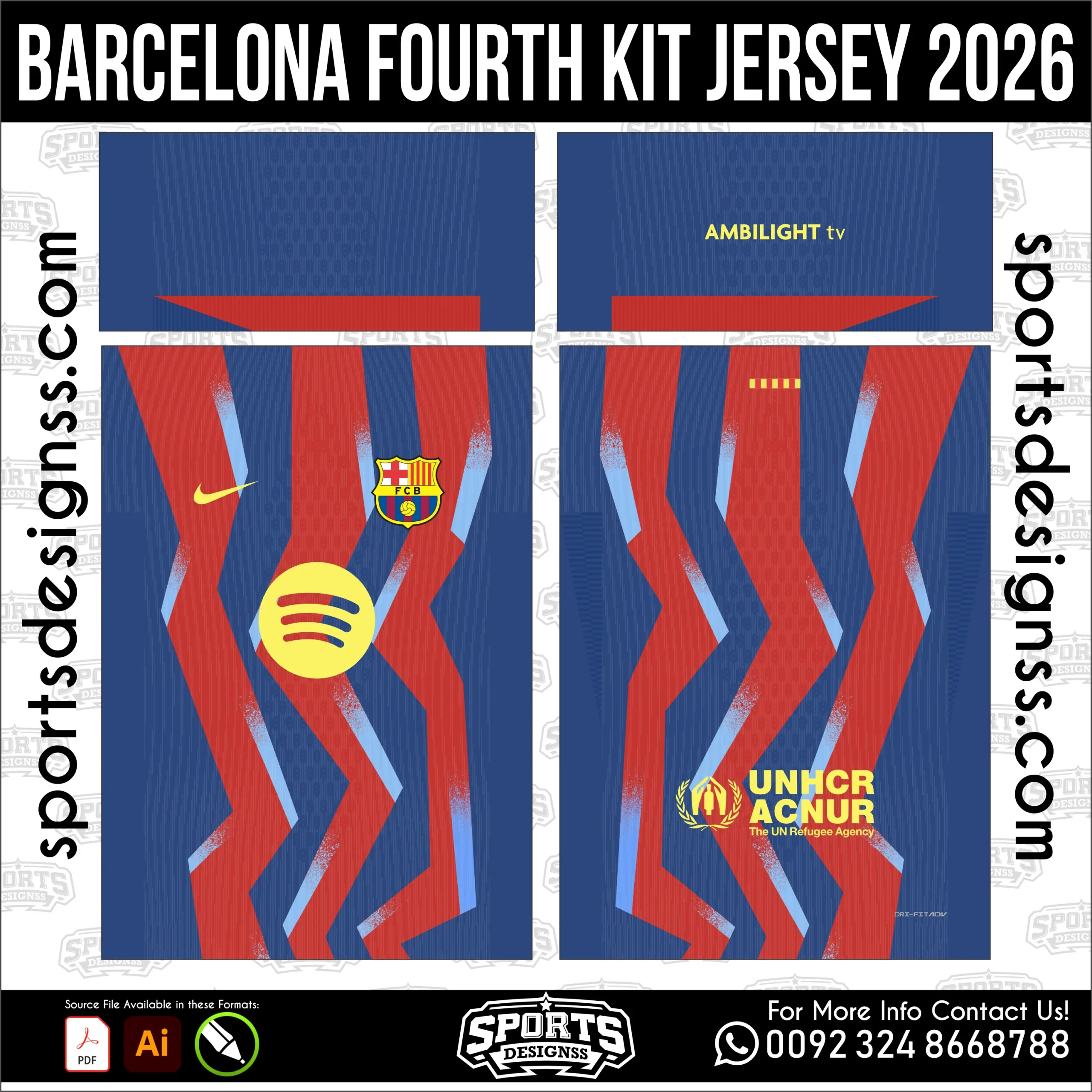 Barcelona Fourth Kit Jersey 2026 - football shirt vector for sublimation printing