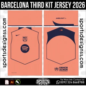 Barcelona Third Kit Jersey 2026 - football shirt vector for sublimation printing