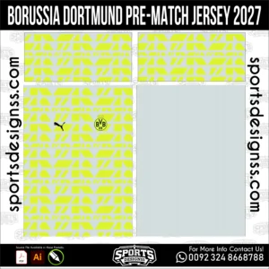 Borussia Dortmund Pre-Match Jersey 2027 - football shirt vector for sublimation printing