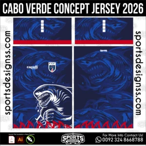 Cabo Verde Concept Jersey 2026 - football shirt vector for sublimation printing