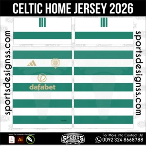 Celtic Home Jersey 2026 - football shirt vector for sublimation printing