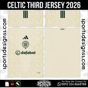 Celtic Third Jersey 2026 - football shirt vector for sublimation printing