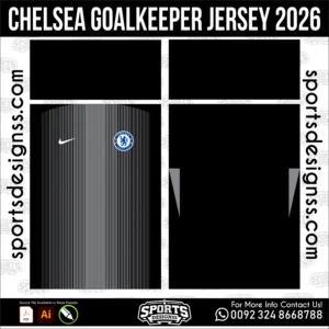 Chelsea Goalkeeper Jersey 2026 - football shirt vector for sublimation printing