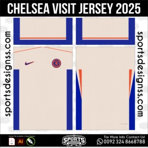 Chelsea Away Jersey 2025 - football shirt vector for sublimation printing