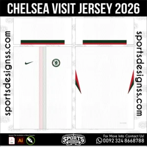 Chelsea Away Jersey 2026 - football shirt vector for sublimation printing