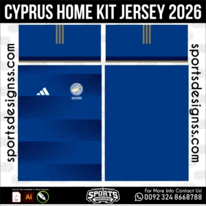 Cyprus Home Kit Jersey 2026 - football shirt vector for sublimation printing