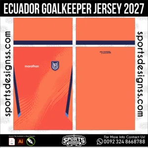 Ecuador Goalkeeper Jersey 2027 - football shirt vector for sublimation printing