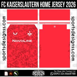 FC Kaiserslautern Home Jersey 2026 - football shirt vector for sublimation printing