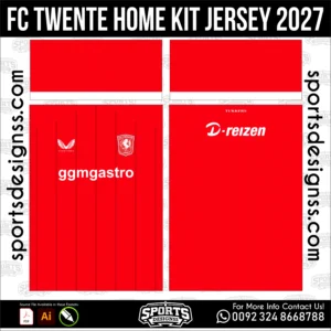 FC Twente Home Jersey 2027 - football shirt vector for sublimation printing