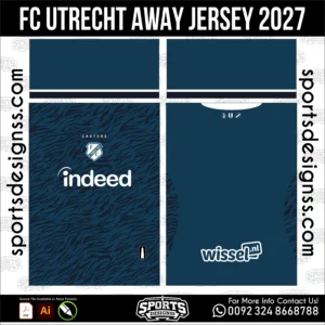 FC Utrecht Away Jersey 2027 - football shirt vector for sublimation printing