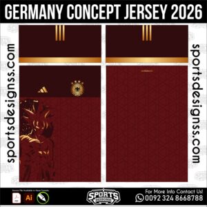 Germany Concept Jersey 2026 - football shirt vector for sublimation printing