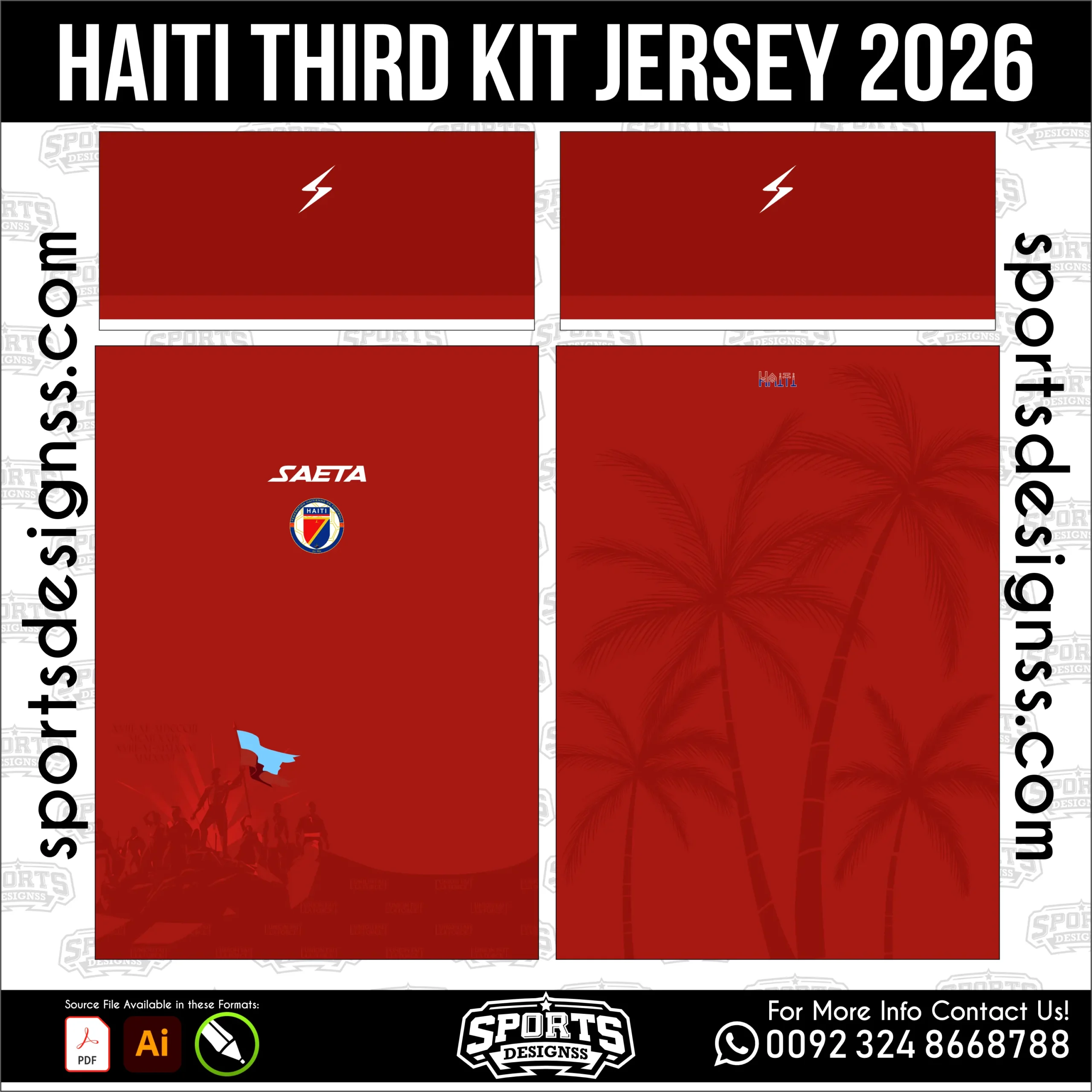 Haiti Third Jersey 2026 - football shirt vector for sublimation printing
