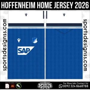 Hoffenheim Home Jersey 2026 - football shirt vector for sublimation printing