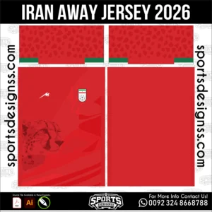 Iran Away Jersey 2026 - football shirt vector for sublimation printing