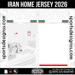 Iran Home Jersey 2026 - football shirt vector for sublimation printing