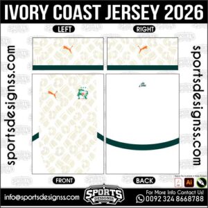 Ivory Coast Jersey 2026 Sublimation Design Template Editable AI CDR EPS PDF Football Soccer Jersey Vector Print Ready
