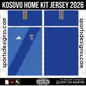 Kosovo Home Jersey 2026 - football shirt vector for sublimation printing