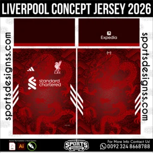 Liverpool Concept Jersey 2026 - football shirt vector for sublimation printing