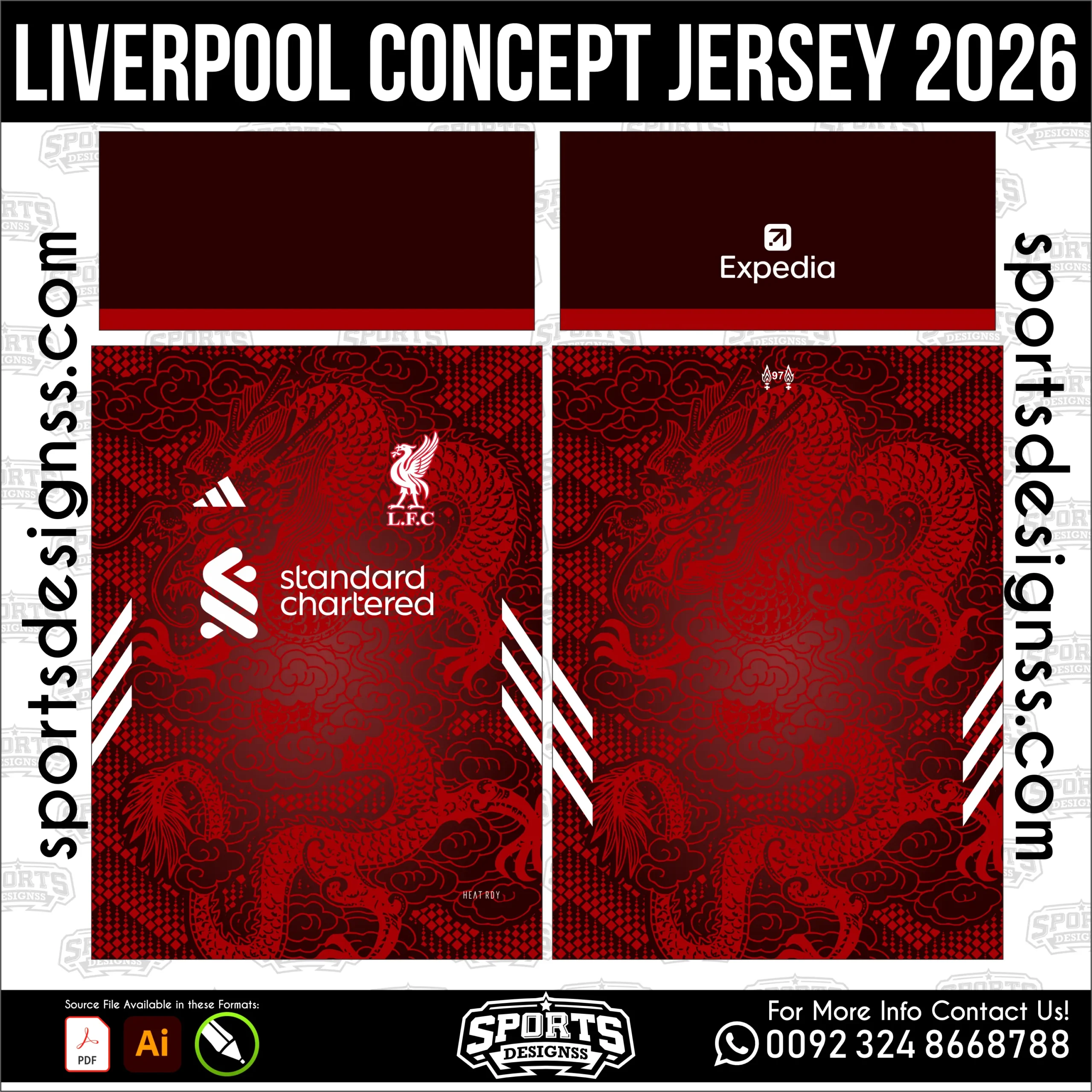 Liverpool Concept Jersey 2026 - football shirt vector for sublimation printing