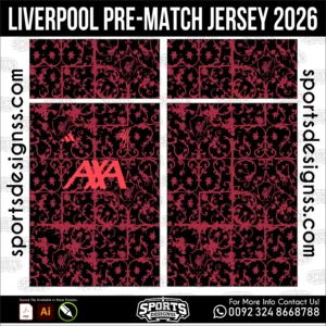 Liverpool Pre-Match Jersey 2026 - football shirt vector for sublimation printing